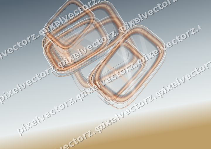 Abstract glass arc in blue and orange