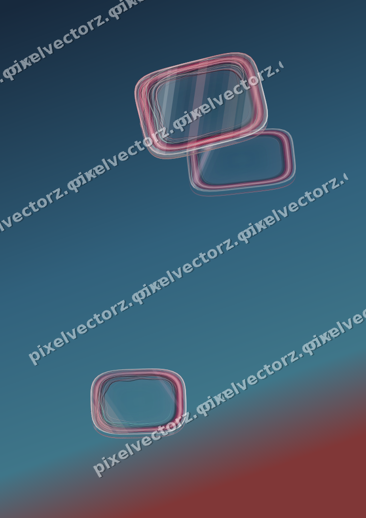 Abstract glass arc in pale pink and pale red