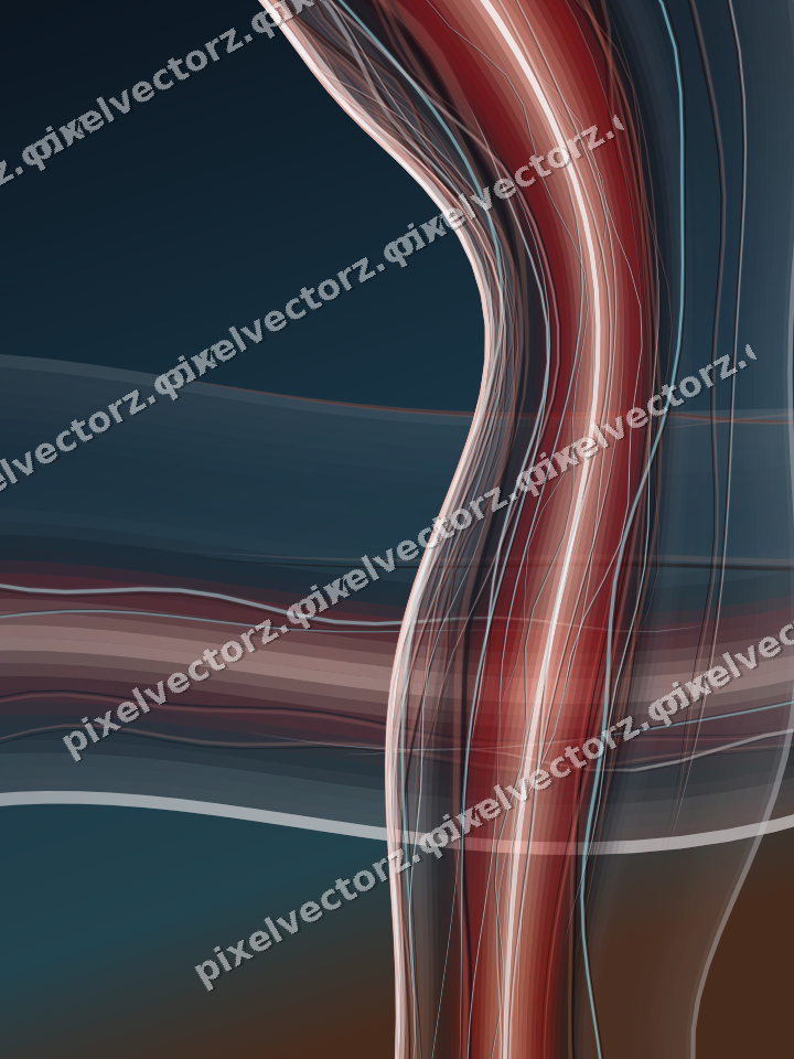 Abstract glass arc in dark green and red