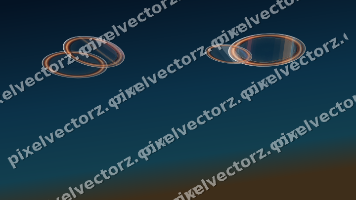 Abstract glass arc in blue and red
