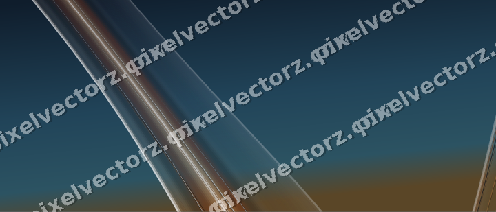 Abstract glass arc in orange and teal
