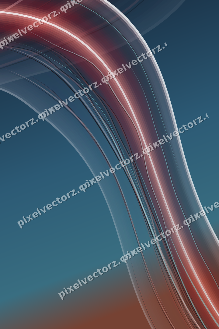 Abstract glass arc in red and pale amber