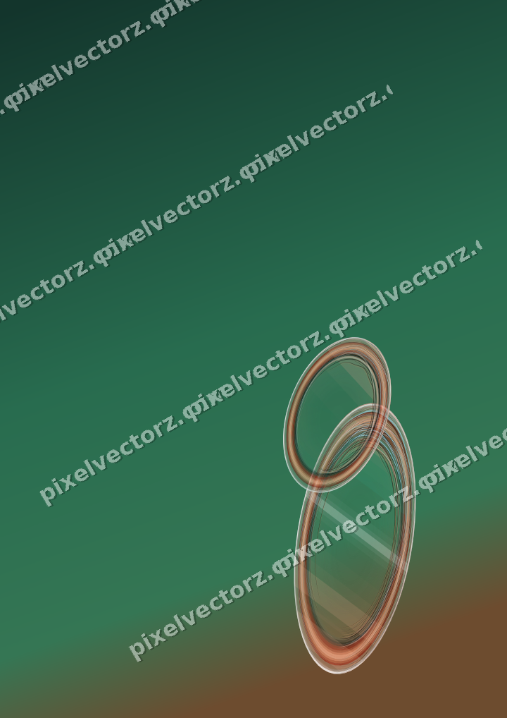 Abstract glass arc in dark green and orange