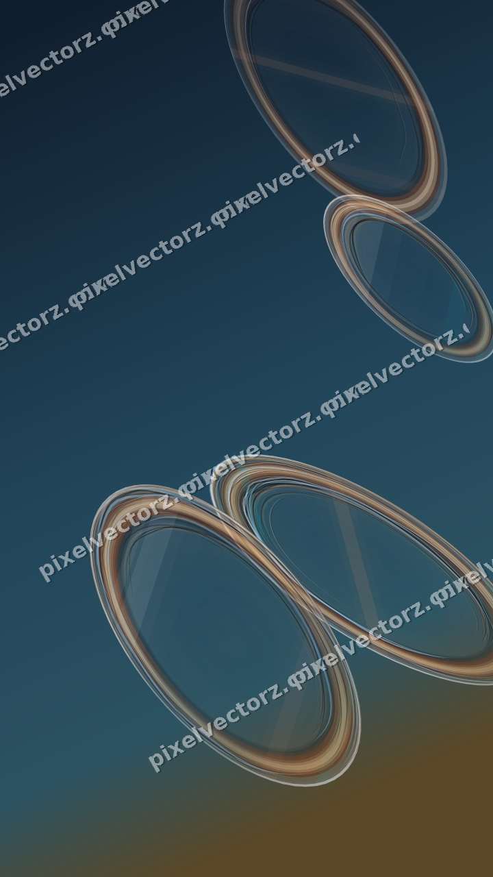 Abstract glass arc in dark teal and orange