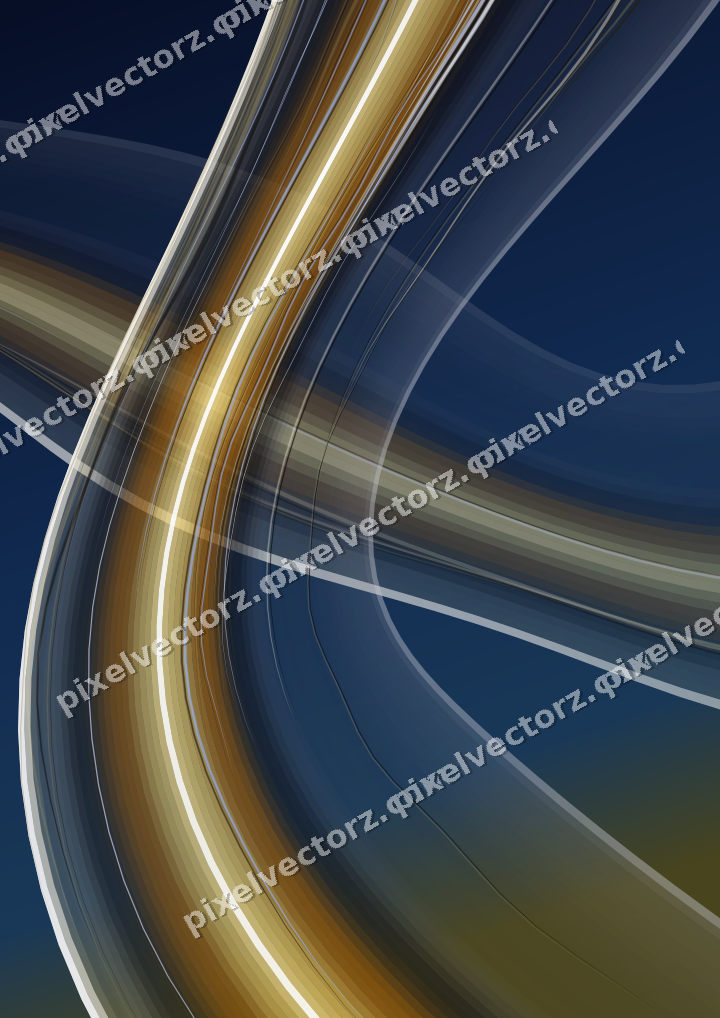 Abstract glass arc in amber and blue