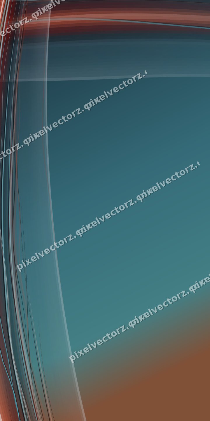 Abstract glass arc in cyan and red