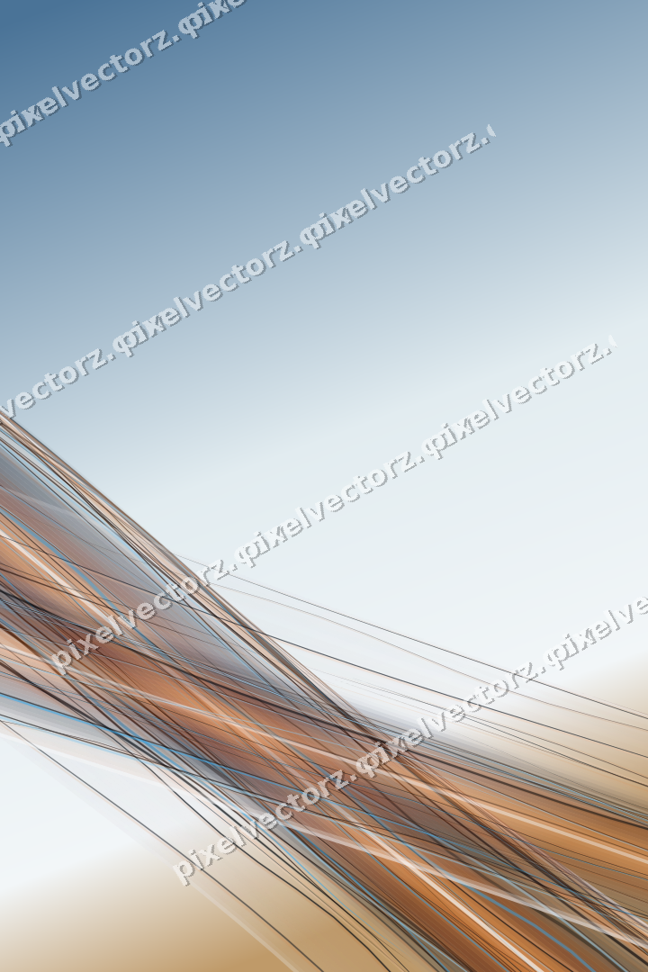 Abstract glass arc in blue and orange