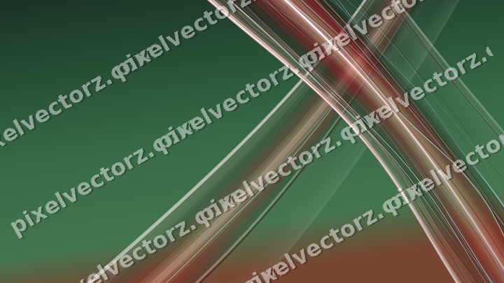 Abstract glass arc in red and dark green