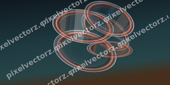 Abstract glass arc in orange and cyan