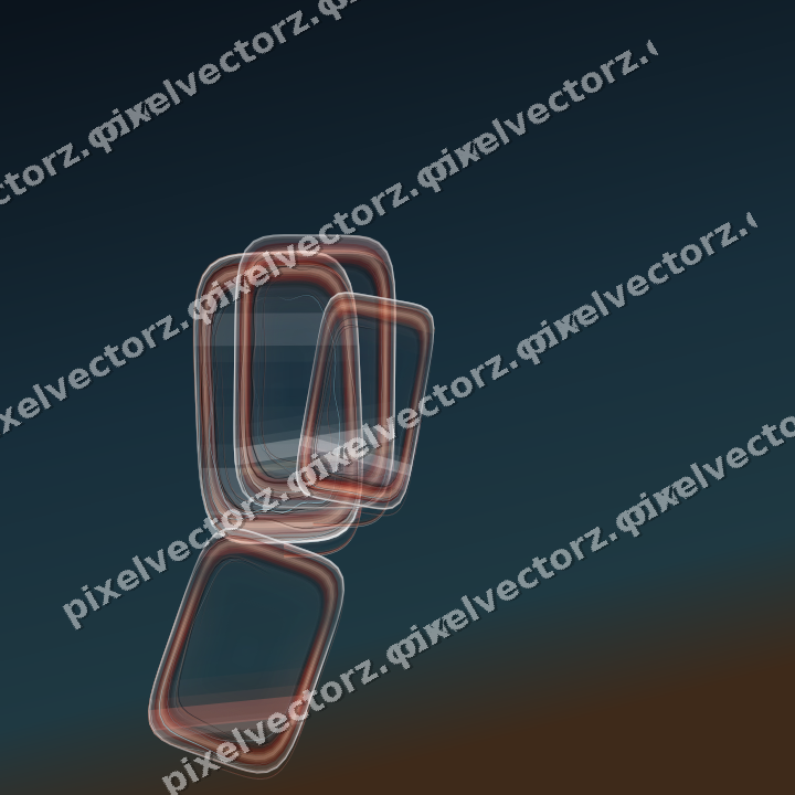Abstract glass arc in red and orange