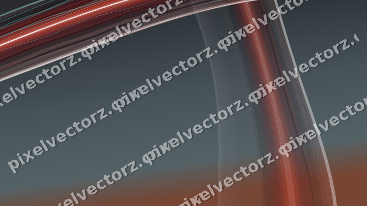 Abstract glass arc in red and pale amber