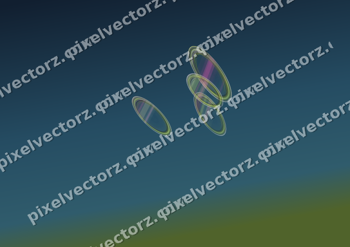 Abstract glass arc in dark magenta and lime