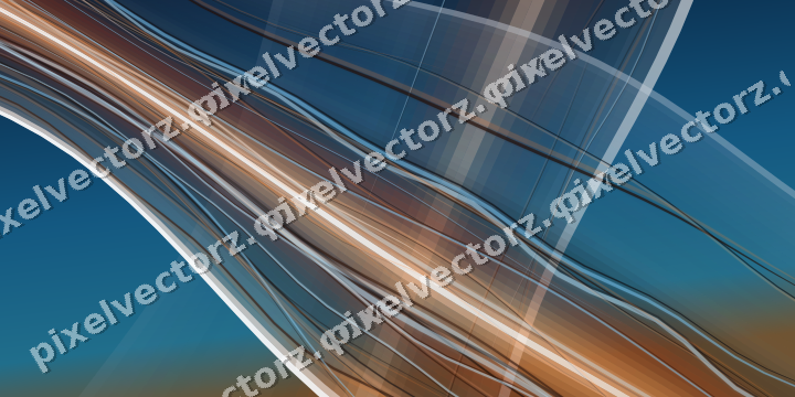 Abstract glass arc in blue and red