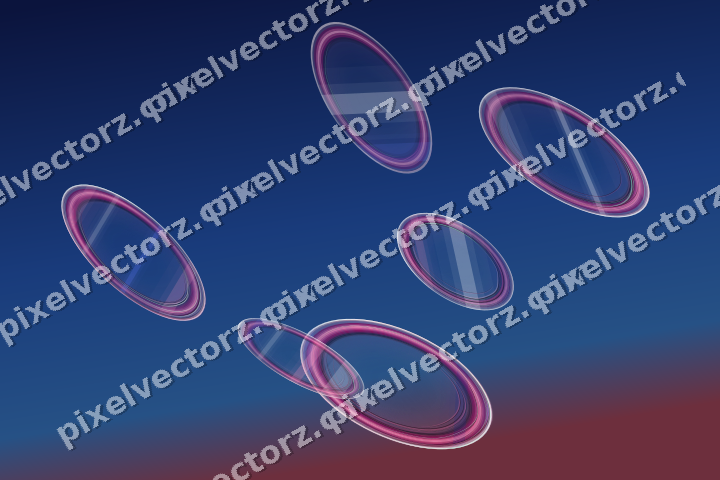 Abstract glass arc in pink and blue