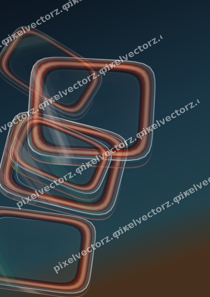 Abstract glass arc in dark green and orange