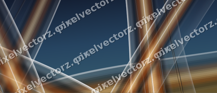 Abstract glass arc in dark blue and red
