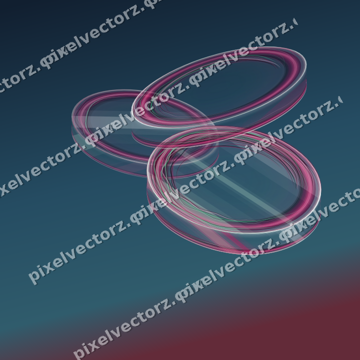 Abstract glass arc in dark pink and green