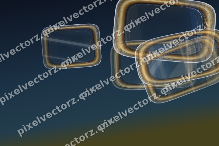 Abstract glass arc in dark blue and amber