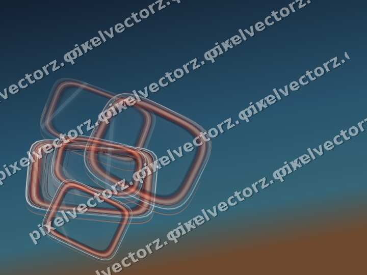 Abstract glass arc in orange and cyan