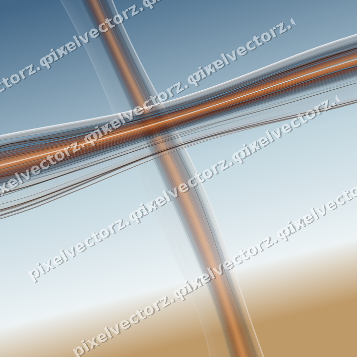 Abstract glass arc in blue and orange