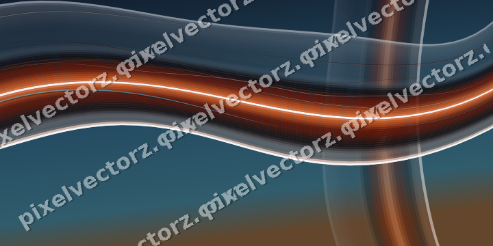 Abstract glass arc in orange and blue