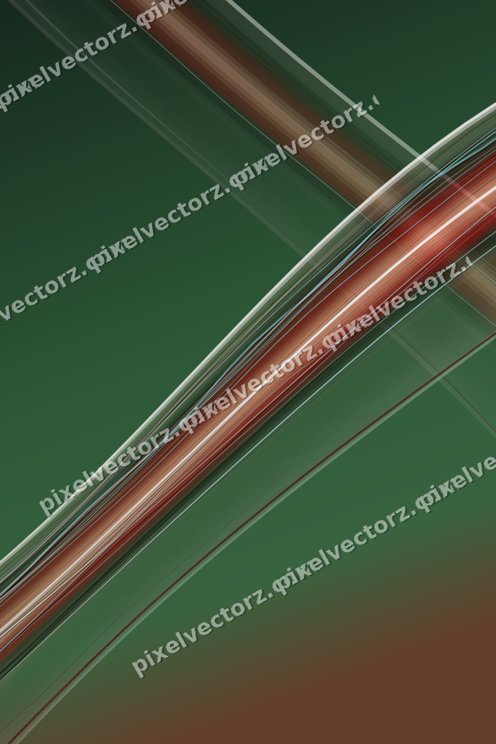 Abstract glass arc in dark green and red