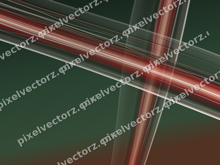 Abstract glass arc in dark green and red