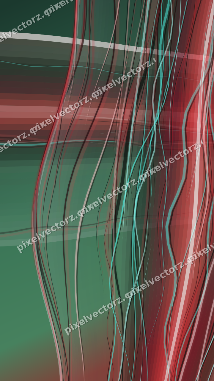 Abstract glass arc in dark green and red