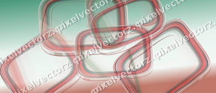 Abstract glass arc in dark red and dark green