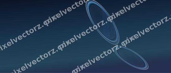 Abstract glass arc in dark blue and white