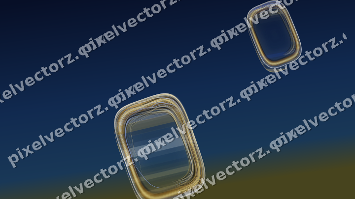 Abstract glass arc in amber and blue