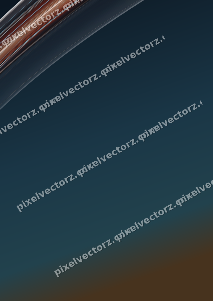 Abstract glass arc in orange and teal