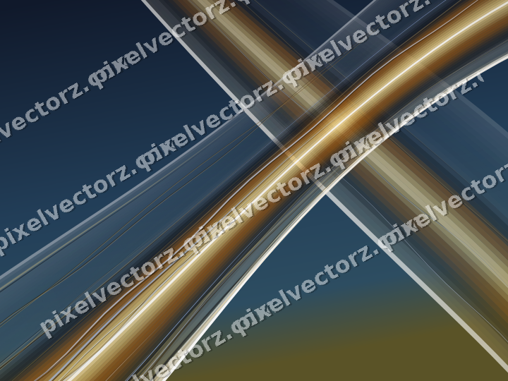Abstract glass arc in dark blue and amber