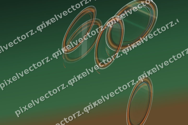 Abstract glass arc in dark green and orange