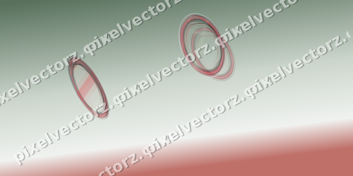 Abstract glass arc in red and pale lime