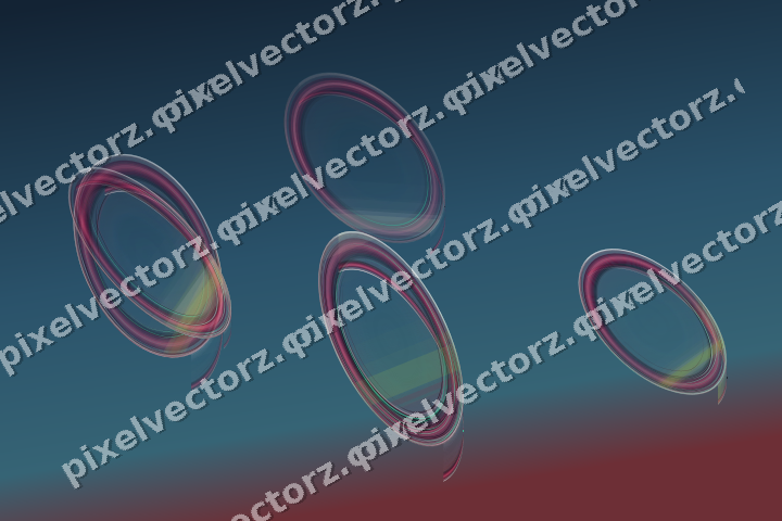 Abstract glass arc in dark lime and dark pink
