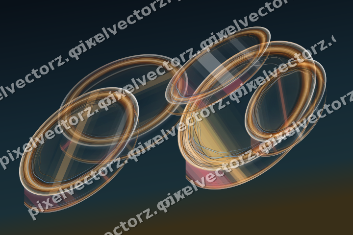 Abstract glass arc in orange and amber