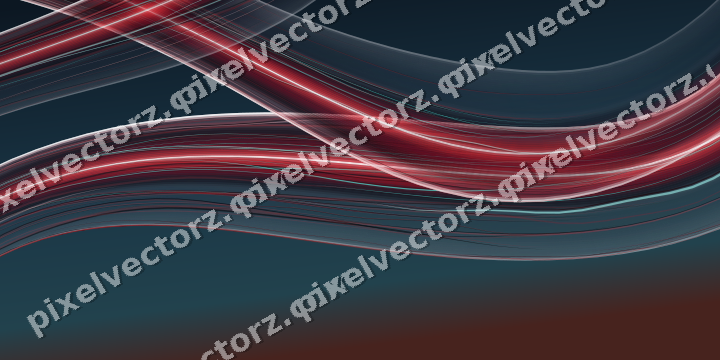 Abstract glass arc in dark green and red