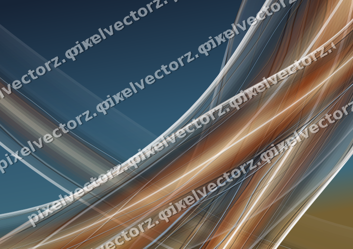 Abstract glass arc in dark blue and orange