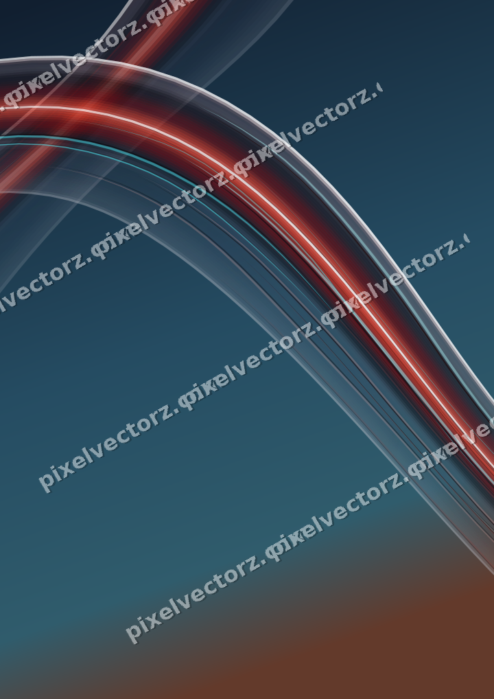 Abstract glass arc in red and pale amber