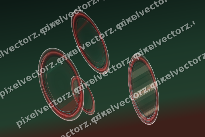 Abstract glass arc in dark red and dark green
