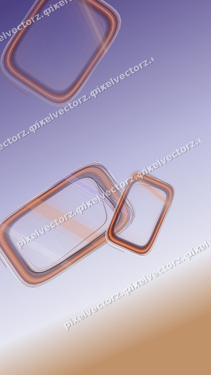 Abstract glass arc in orange and blue
