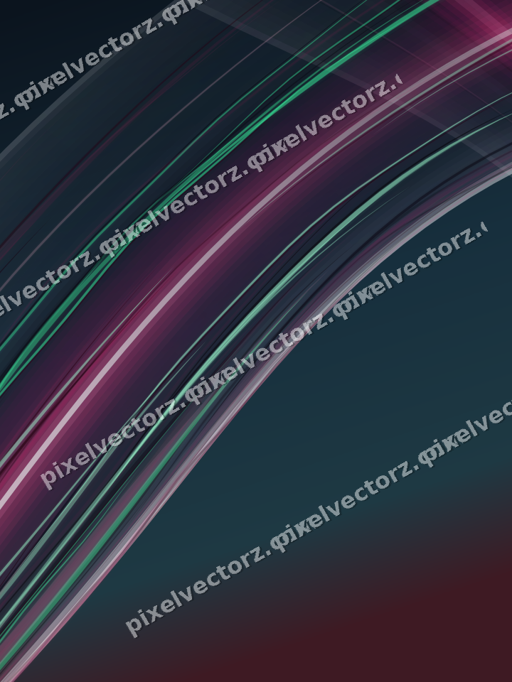 Abstract glass arc in dark pink and green