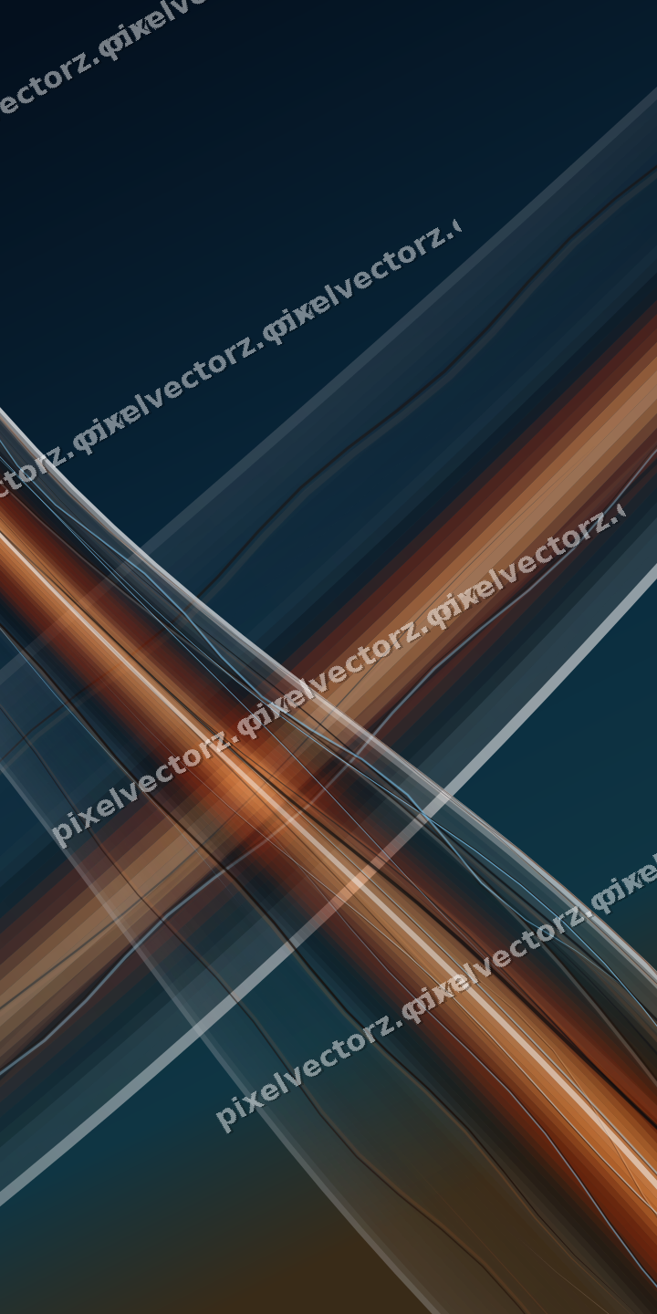 Abstract glass arc in blue and red