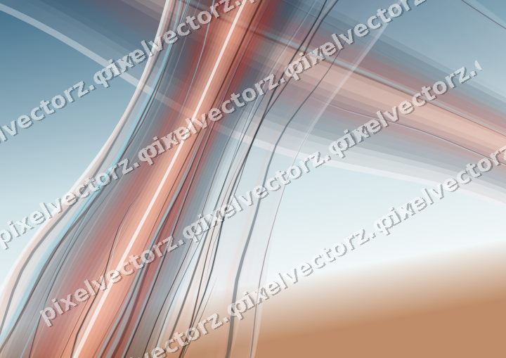 Abstract glass arc in orange and cyan