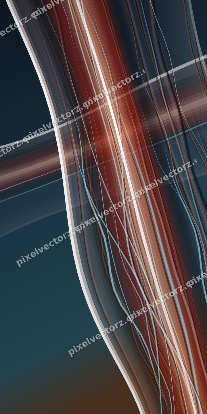 Abstract glass arc in red and orange