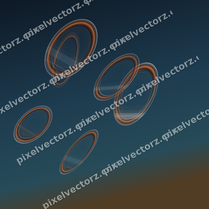 Abstract glass arc in blue and orange