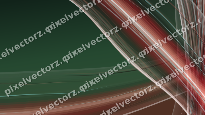Abstract glass arc in red and dark green
