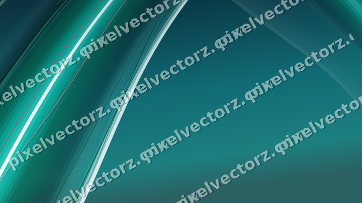 Abstract glass arc in cyan and teal