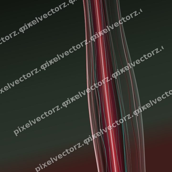 Abstract glass arc in red and pale lime